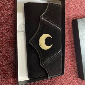 Velvet and leather wallet